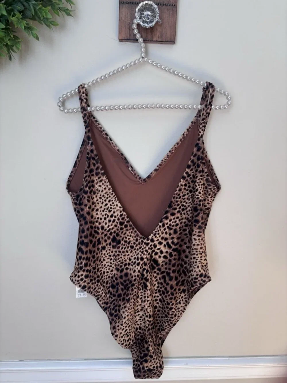 NWT Aerie Size XL Animal Print One Piece Cheeky Swimsuit Brown